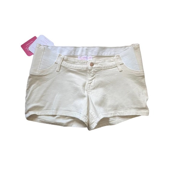 Isabel Maternity by Ingrid & Isabel Pants - Isabel Maternity Under Belly Destruction Midi Maternity Shorts NWT SZ 14